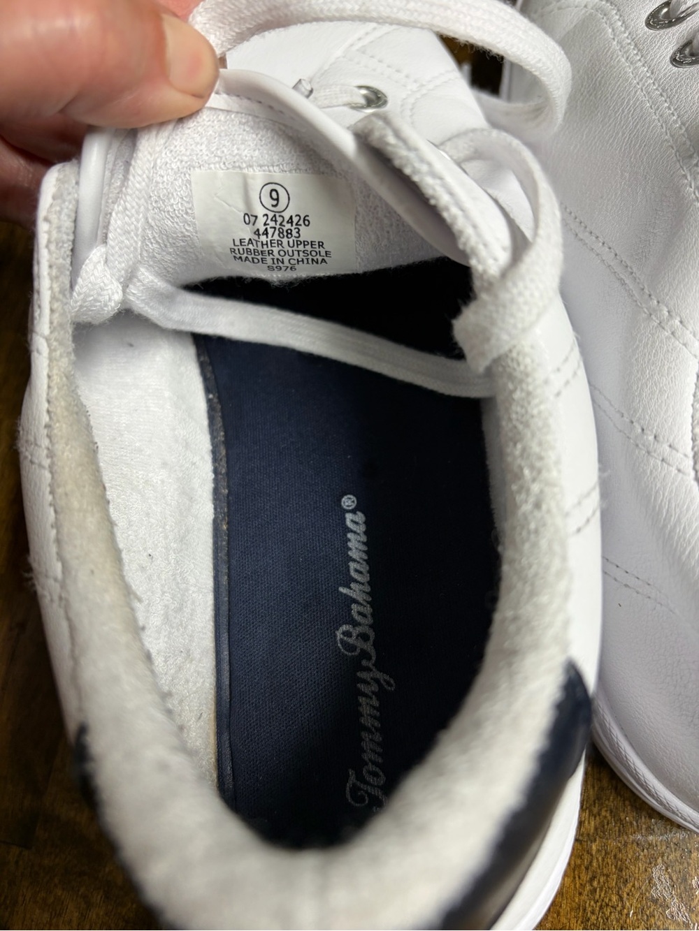 Tommy Bahama White Leather-Look Sneakers - Picture 5 of 5